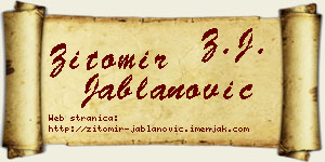 Žitomir Jablanović vizit kartica